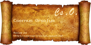 Csernus Orsolya névjegykártya